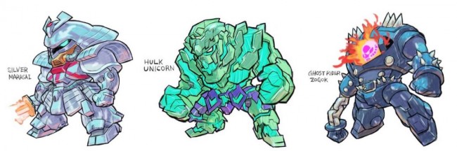 marvel superheroes become gundam robots