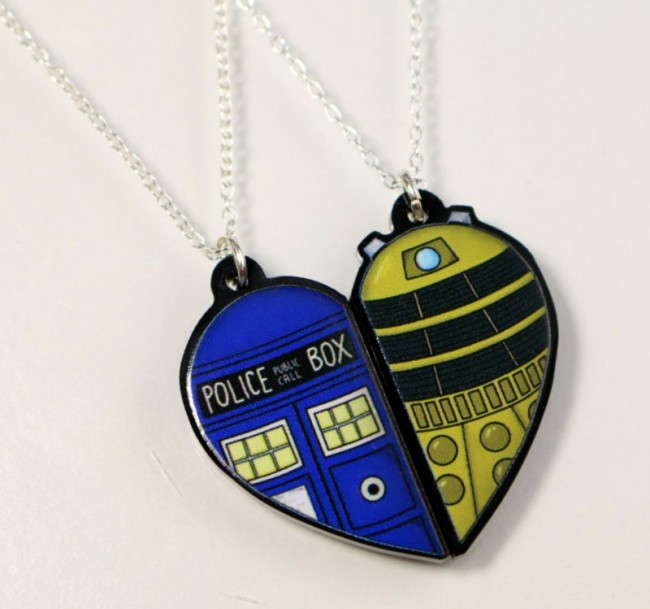 Doctor Who TARDIS and Dalek Friendship Necklaces And Keyrings