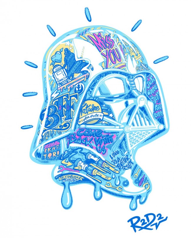 Looks Like R2-D2 Borrowed Darth Vader's Helmet