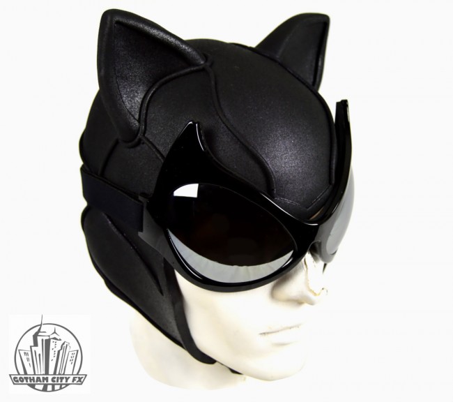 Cat Woman Arkham City Cowl With Mirrored Cat Goggles