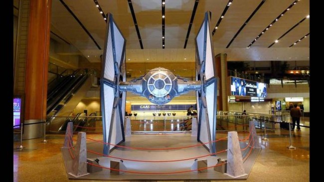 This Full-Sized X-Wing Is Parked At A Singapore Airport