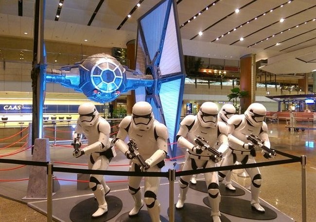 This Full-Sized X-Wing Is Parked At A Singapore Airport