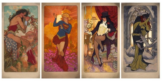 DC Ladies In The Style Of Alphonse Mucha's The Four Seasons