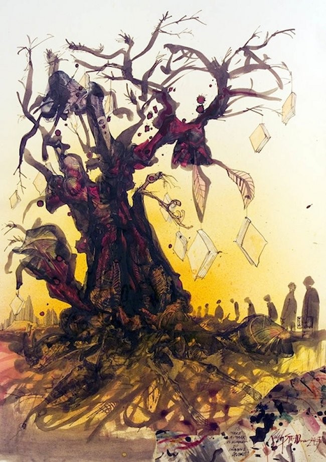 Ralph Steadman's Illustrations For Ray Bradbury's  Fahrenheit 451