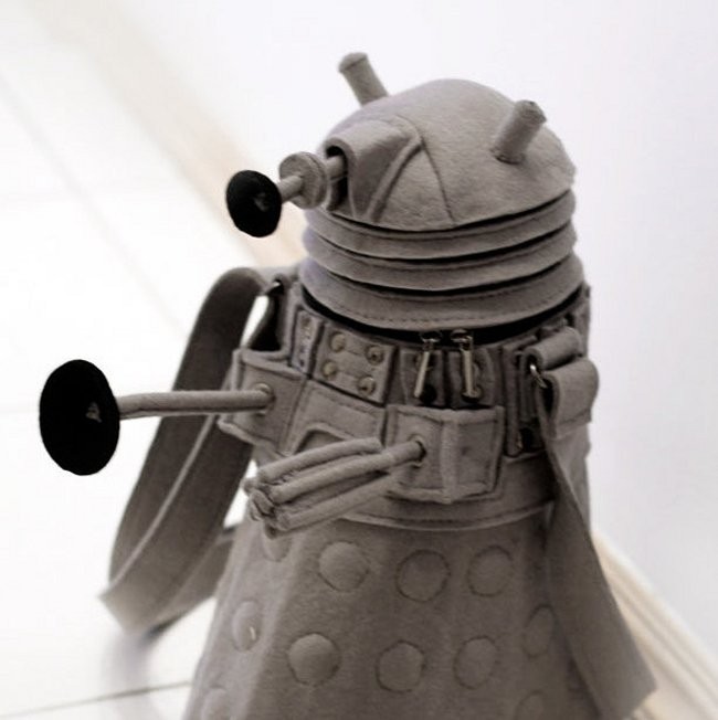 Grey Felt Dalek Purse