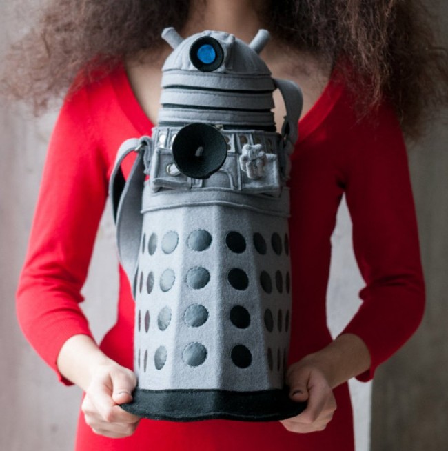 Grey Felt Dalek Purse
