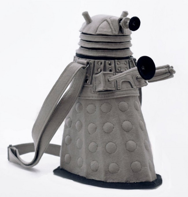 Grey Felt Dalek Purse