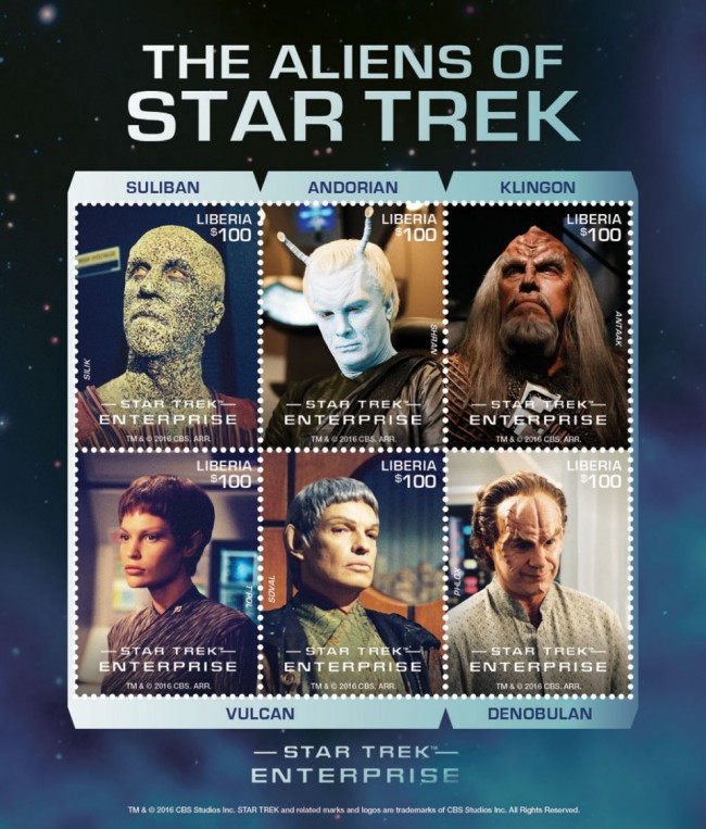 Star Trek Enterprise Stamps From Liberia
