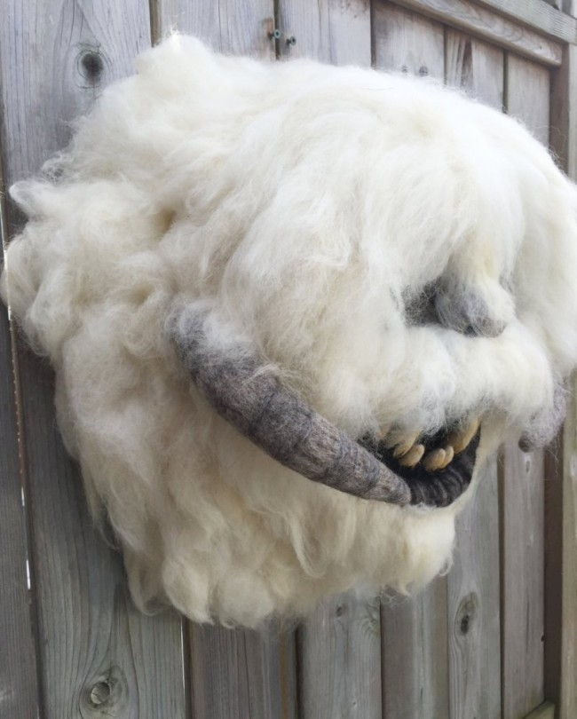 Star Wars Needle Felted Wampa Head