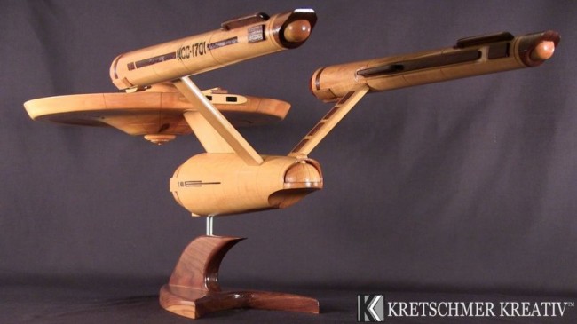 Handmade Wooden USS Enterprise Model