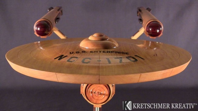 Handmade Wooden USS Enterprise Model