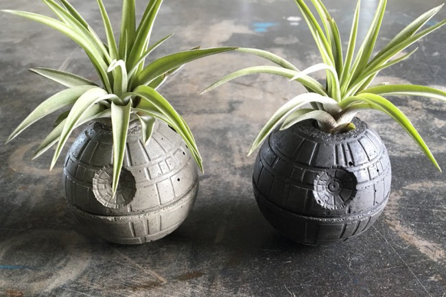 Death Star and Millennium Falcon Planters