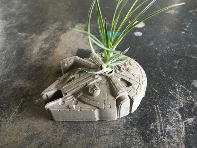 Death Star and Millennium Falcon Planters