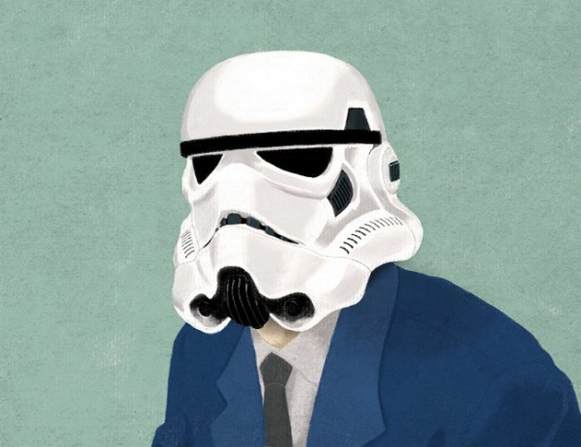 Retro Star Wars Characters Wearing Suits