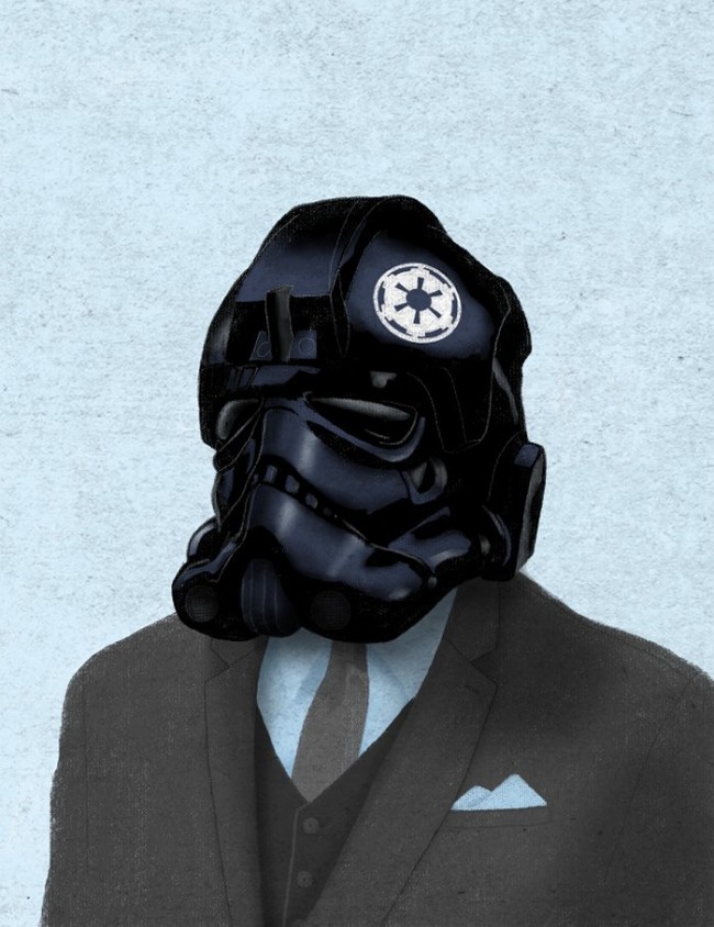 Retro Star Wars Characters Wearing Suits