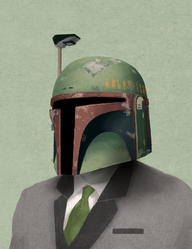 Retro Star Wars Characters Wearing Suits