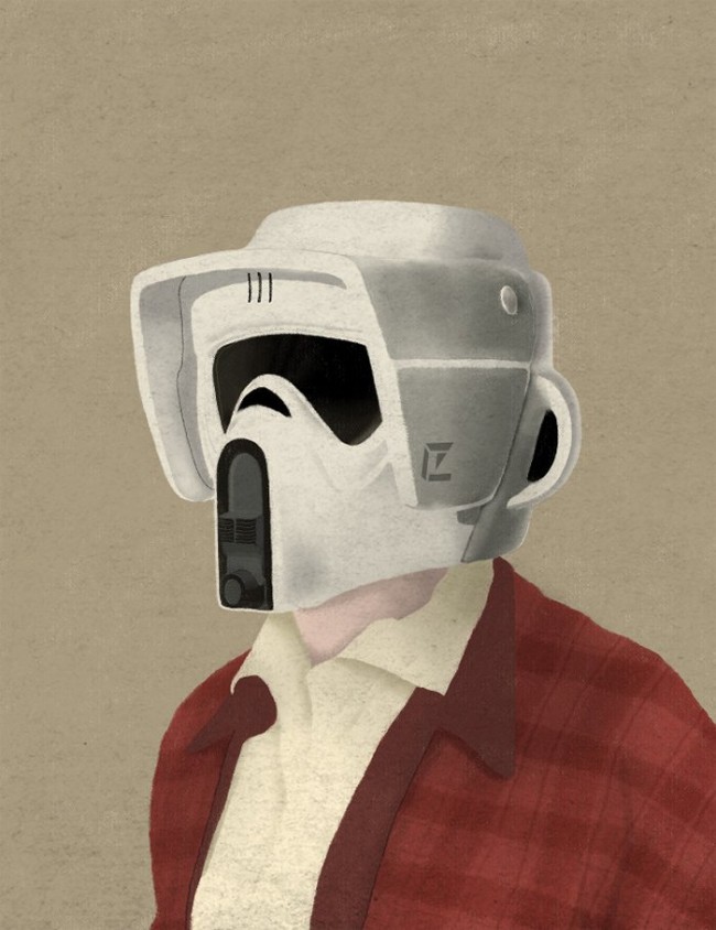 Retro Star Wars Characters Wearing Suits