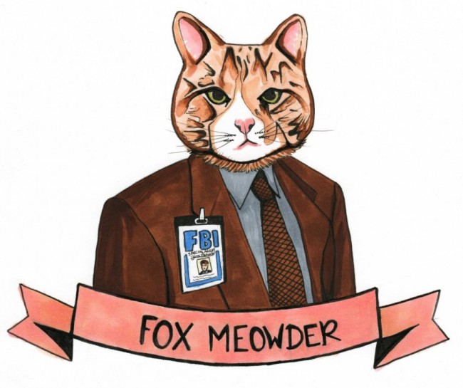 Fox Meowder and Dana Bully X-Files Prints