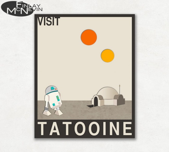Pop Art Star Wars and Alien Travel Posters