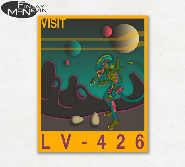 Pop Art Star Wars and Alien Travel Posters