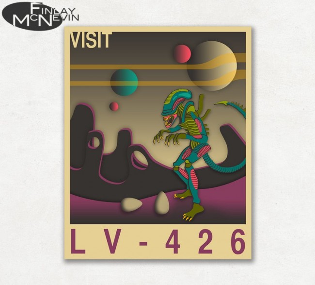 Pop Art Star Wars and Alien Travel Posters