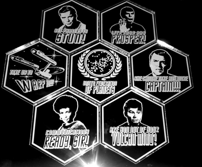 Retro Star Trek Acrylic Coaster Set
