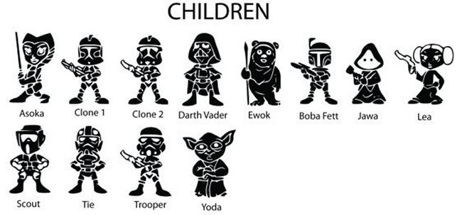 Star Wars Stick Figure Family Decals