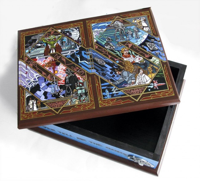 Beautiful Empire Strikes Back Hand Painted Wood Box