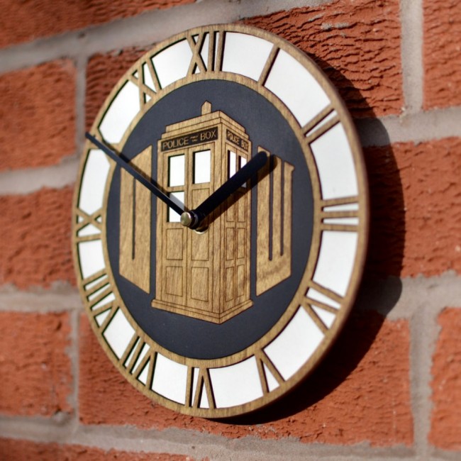 Beautiful Wood Doctor Who Wall Clock