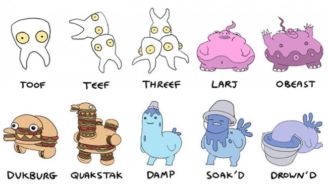 Cartoonist Creates 30 Hilarious New Pokémon Designs