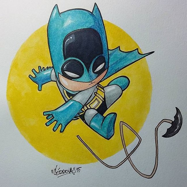 Cute Batman Watercolors