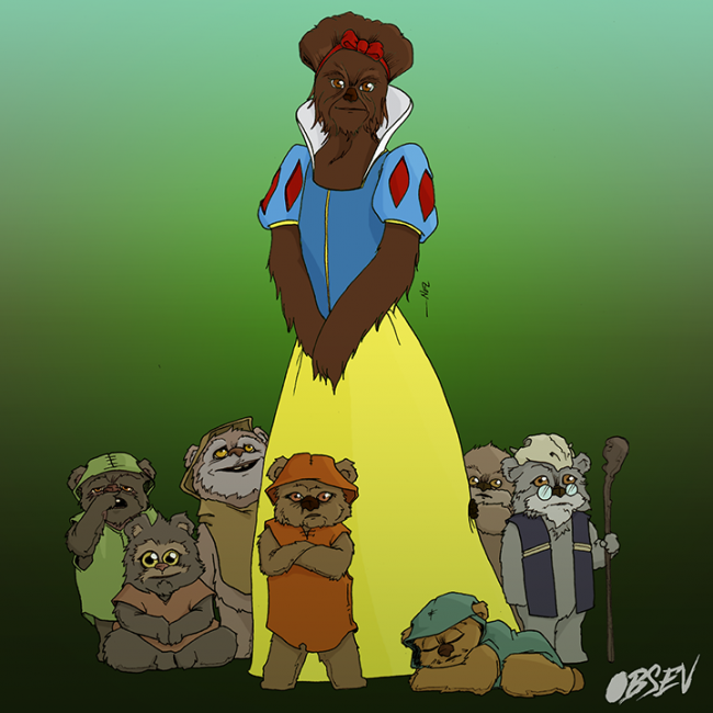 Disney Princesses as Wookiees