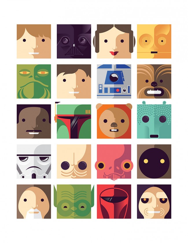Simple Pop-culture Character Illustrations by Jeff Langevin