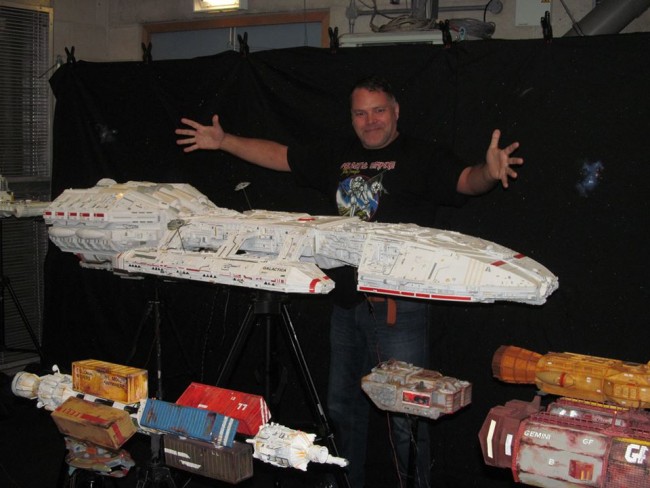 Truly Impressive Scratch Built Battlestar Galactica Rag-Tag Fleet
