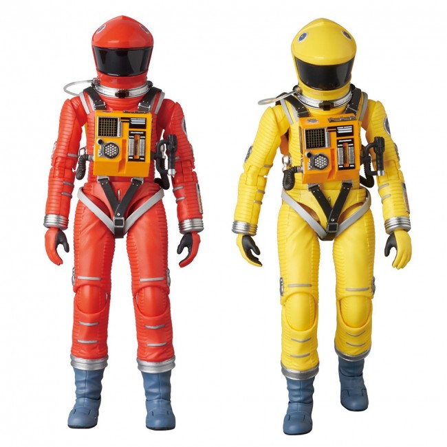 Medicom MAFEX 2001 A Space Odyssey Spacesuits in Red and Yellow