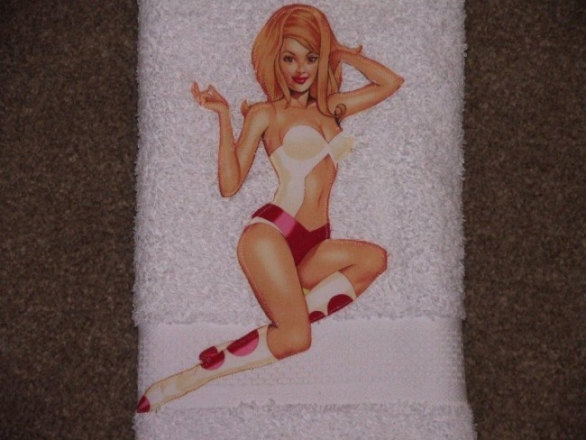 Retro Barbarella Hand Towels