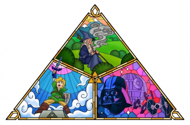 Stained Glass Geek Art Trifecta