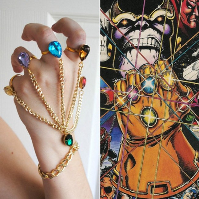 Thanos Infinity Gauntlet Chained Ring Set