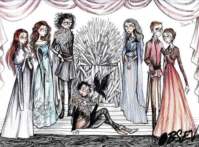 Tim Burton Style Game of Thrones Characters