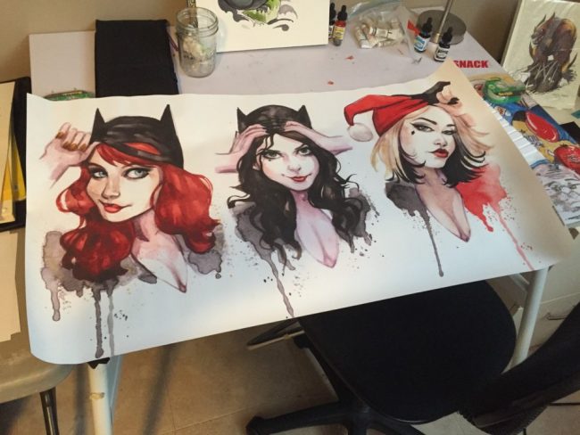 Batman Gotham Girls Print Featuring Catwoman, Harley Quinn and Batgirl