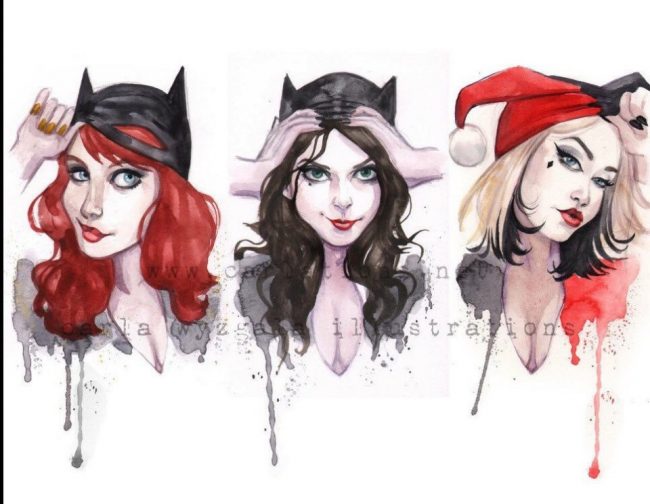 Batman Gotham Girls Print Featuring Catwoman, Harley Quinn and Batgirl