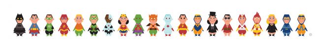 Mini DC Comics Superheroes Vector Art
