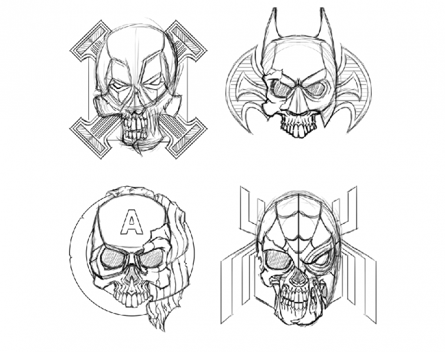 The Skull Of A Hero - Badass Tattoo Style Superhero Skulls