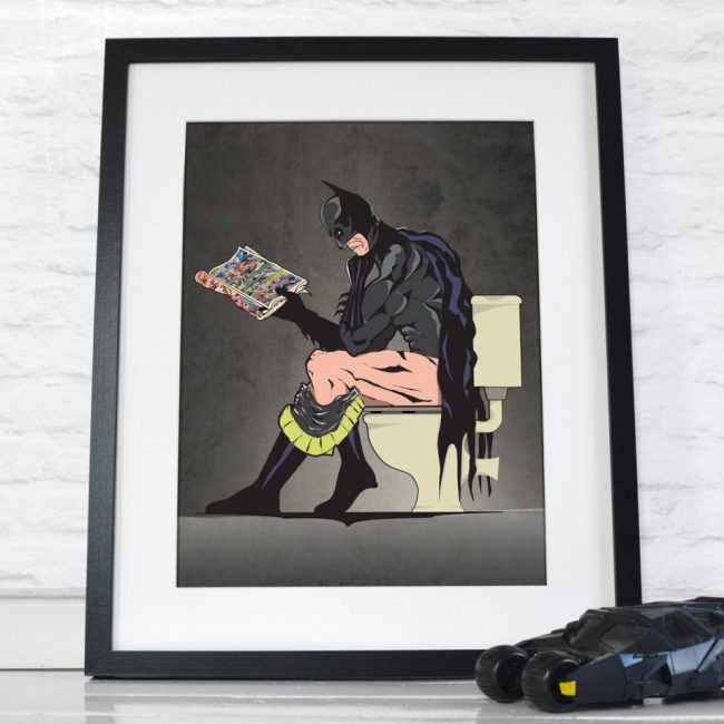 Superheroes On The Toilet Art Prints