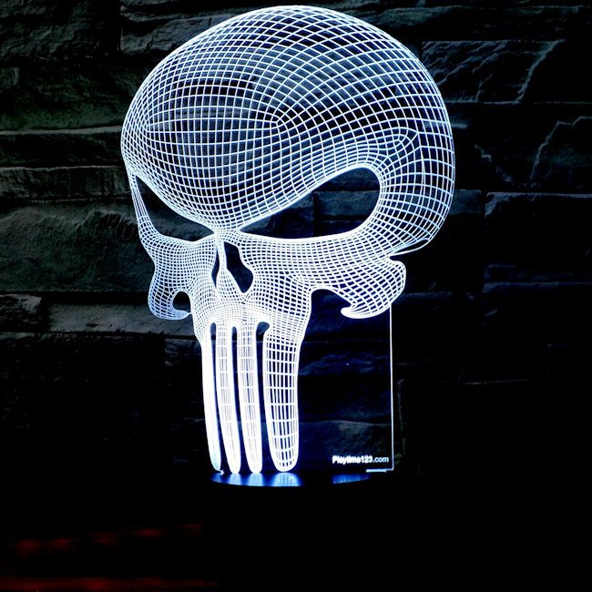 3D Punisher Skull Lamp