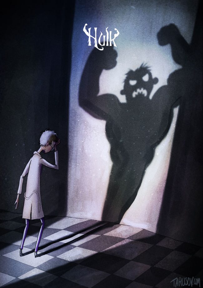 If Tim Burton Illustrated Superheroes