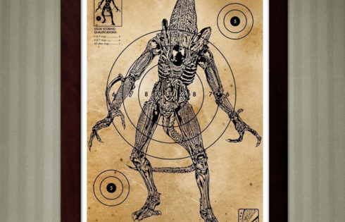 Aliens Xenomorph Vintage Shooting Target - Sci-Fi Design